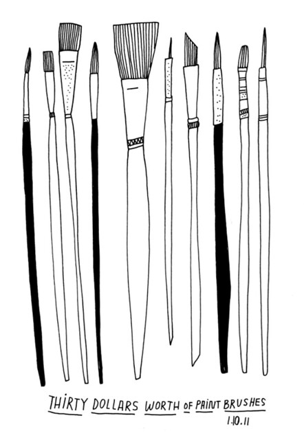 01.10.11 / a bunch of paint brushes
