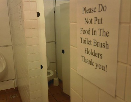 Please Do Not Put Food in the Toilet Brush Holders. Thank you!