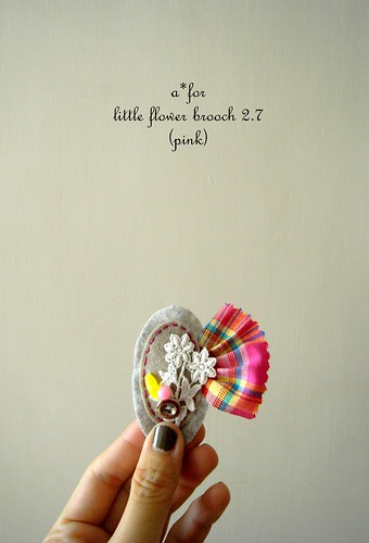 a*for...little flower brooch 2.7 (pink)