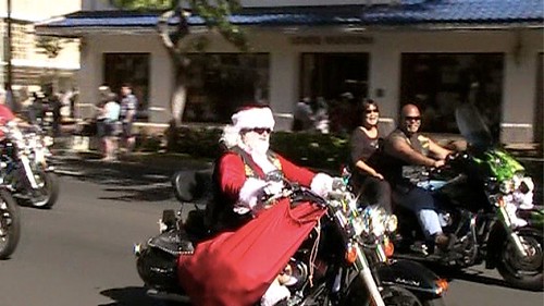 Santa on Bike 2010 Street Bikers United Toys for Tots Honolulu, Hawaii