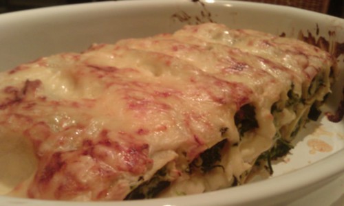 Cannelloni with spinach-ricotta filling
