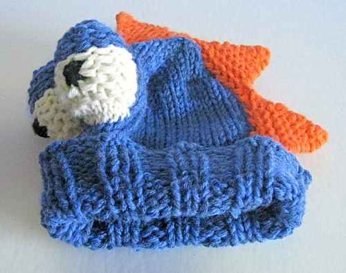 Blue dino newborn hat