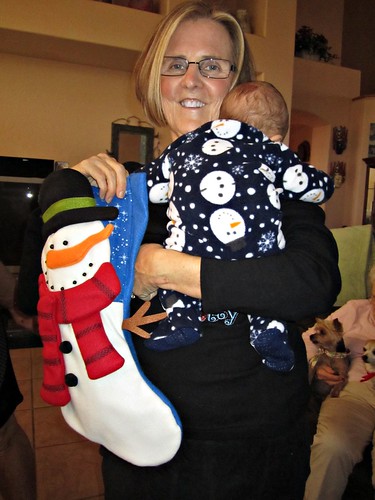 Mom, Henry and his stocking