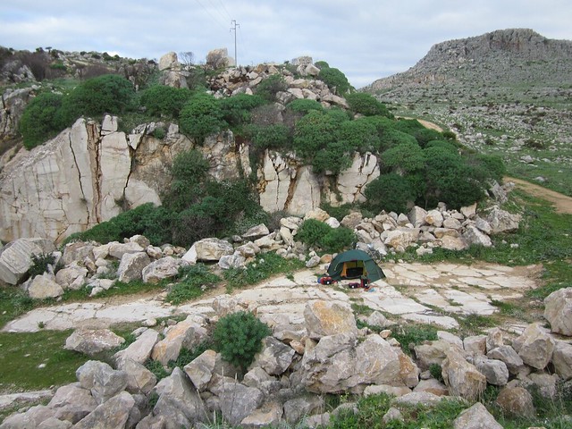 Campsite in the pastures of Sicily