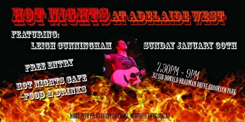 Click here to view or download a larger flyer for Hot Nights at Adelaide West Uniting Church