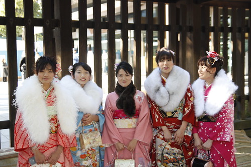 A group of ladies in kimono