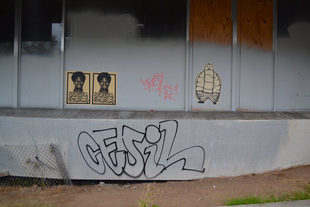 JUSTICE for OSCAR GRANT, SKERT, BELLA CIAO, CESIL, Street Art, Graffiti, Oakland, 
