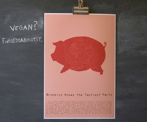Brooklyn Knows the Tastiest Parts - meat map poster