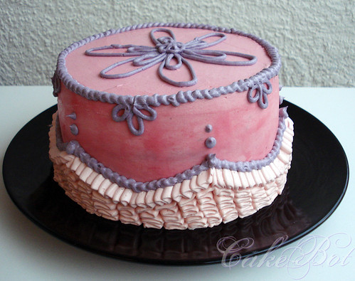 pink buttercream cake