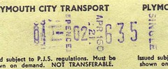 Plymouth City Transport   Setright bus ticket, c.1971. Machine no 160