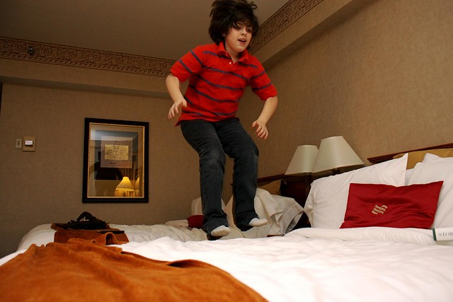 hotels are for bed jumping