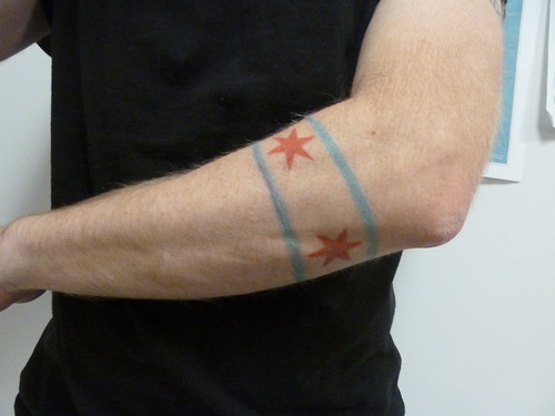 Chicago Flag tattoo, all healed up