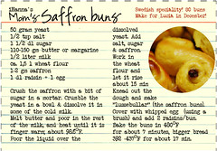 Recipe card for lussebullar from Sweden, card design by iHanna of www.ihanna.nu (get the downloadable pdf there)