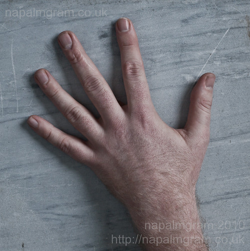 hand on marble