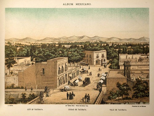 007-Ciudad de Tacubaya- Album Mexicano  Coleccion de Paisajes Monumentos Costumbres..1875-1855