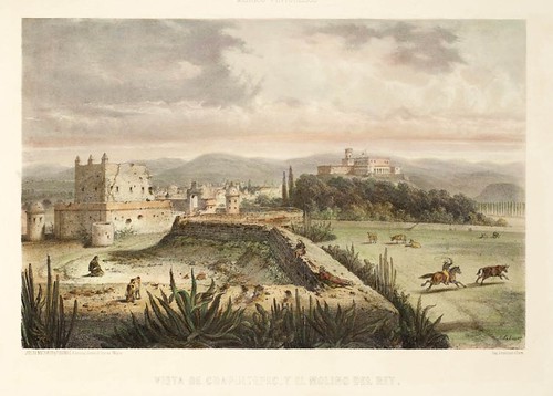 018-Vista de Chapultepec y el molino del rey- Album Pintoresco de la Republica Mexicana 1850