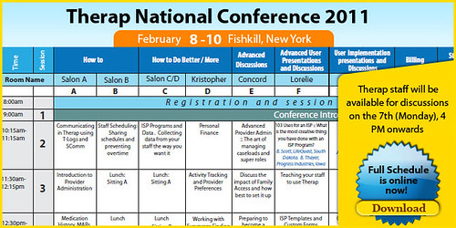 The schedule for the national conference for 2011 is online now. Download it.