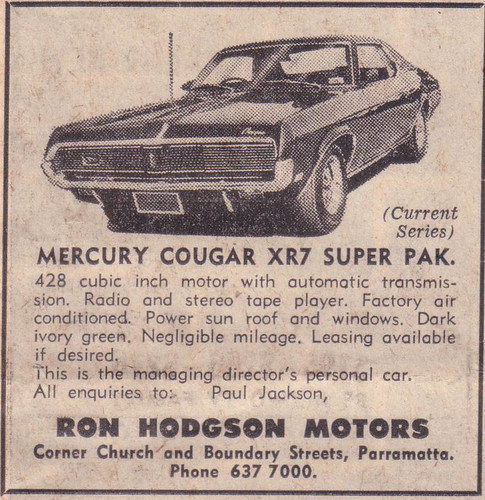 1970 Mercury Cougar Xr7. 1970 Mercury Cougar XR7 Ad by