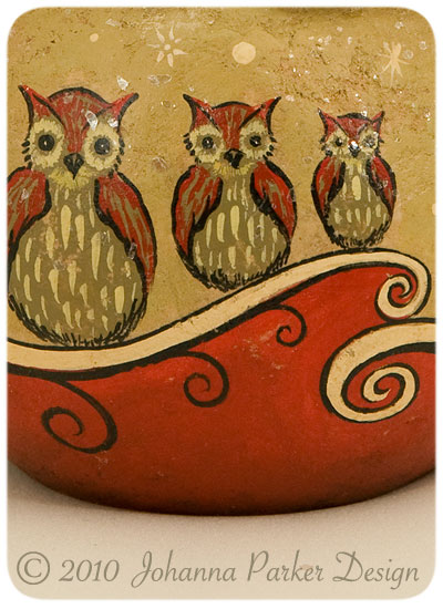 Painted-holiday-owls
