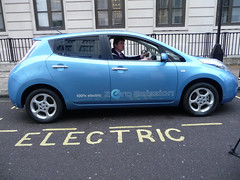 Greg Clark test drives an electric car