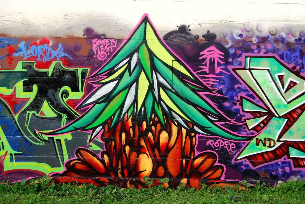 Plant Trees Graffiti Piece. 