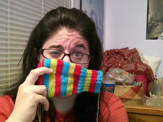 I've got stripes, stripes across my... face? by knitkimberknit