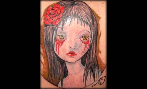 girl crying blood. girl crying blood tattoo andy