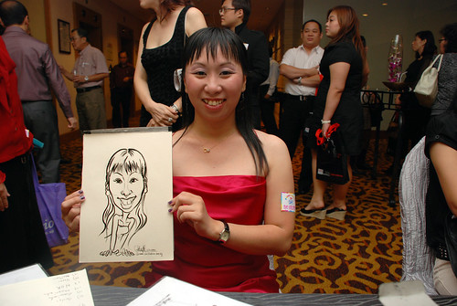 Caricature live sketching for Swiss Precision Dinner & Dance 2010 - 8