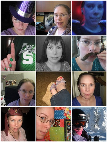 Monthly sampler from 2010's self portrait project