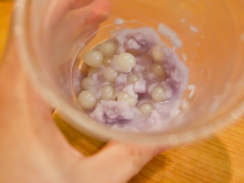 Yogurt drink filled bubbles