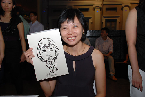 Caricature live sketching for Autism Association(Singapore)- Staff Dinner 2010 - 7