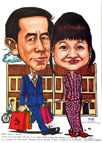 couple caricatures @ Chinatown