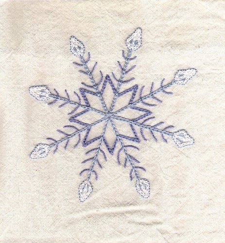 snowflake muslin tea towel motif 1