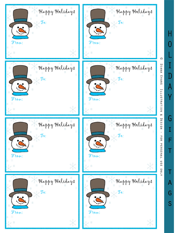 snowman gift labels-blog