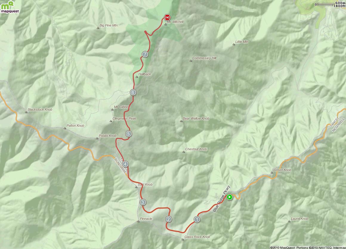 Mt Mitchell East Map