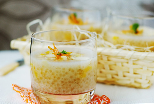 Coconut and Mango Sago dessert asian japanese chinese pearls milk десерт саго перли рецепта recipe