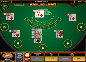 Multi-Hand Vegas Downtown Blackjack game