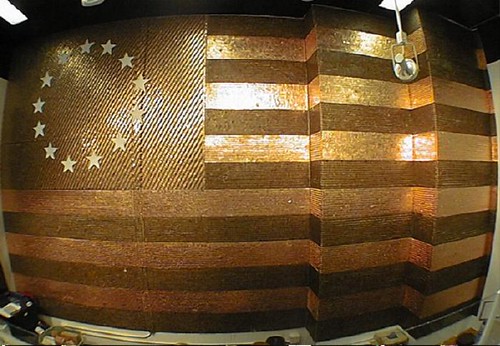 Flag made from pennies