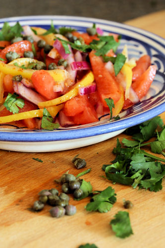 Moroccan preserved lemon & tomato salad with capers 1462 R