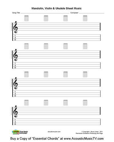 blank sheet music. Ukulele Blank Sheet Music