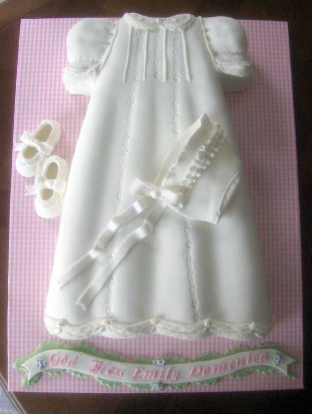 Christening Dress Cake for Baby Girl