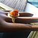 Brass and Carnelian Wirewrapped Ring