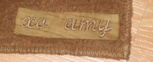 brown scarf label
