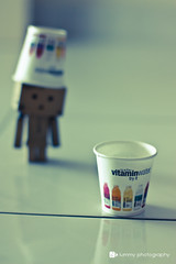 Danbo with vitamin water cups
