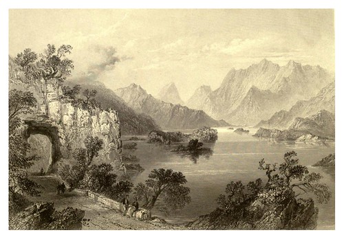 013-Lago superior en Killarney-The scenery and antiquities of Ireland -Vol II-1842-W. H. Bartlett