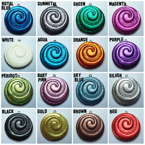 Custom Glitter Spiral Pendant Color Choices