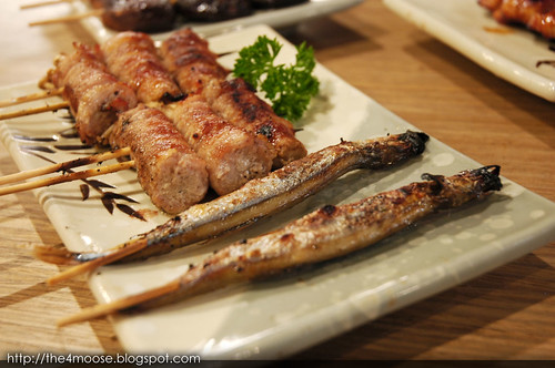 Shin Kushiya - Golden Mushrooms Wrapped with Pork & Capelin Fish