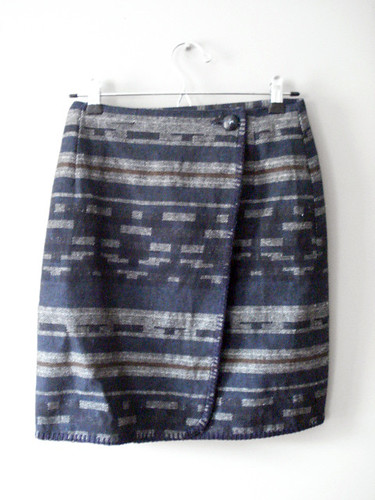 Geo Jacquard Stripe Wrap Skirt