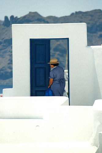 eingangstür Eingangstuer in Santorini Griechenland picture photo bild