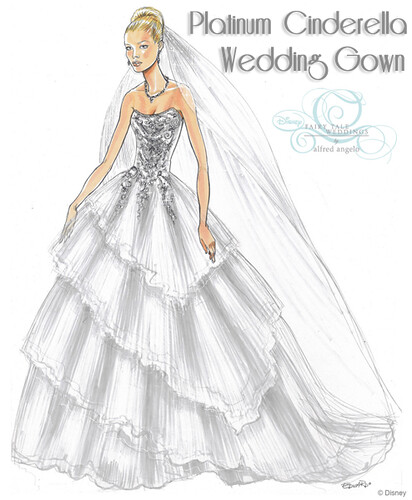 Platinum Cinderella Wedding Dress Sketches Debut